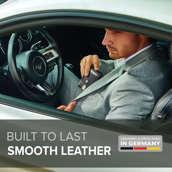 Luxury Slim Bifold Money Clip Wallet for Men - Black & White Sophistication - Picture 4 of 6